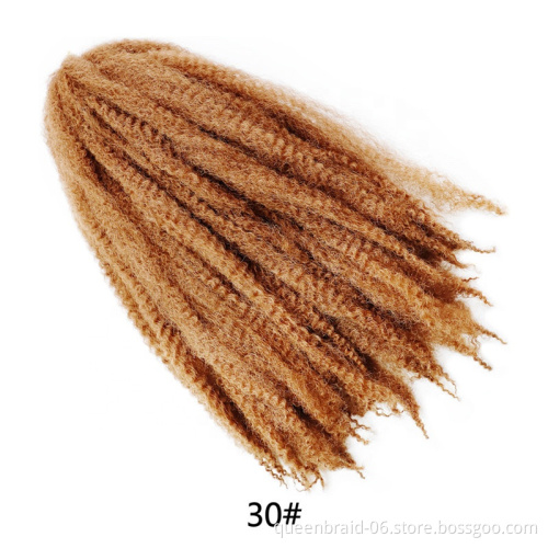 Ombre Marley Twist Hair Soft Synthetic Crochet Braids Hair Extensions Bulk Synthetic Braiding Hair Afro Kinky Marley Braids